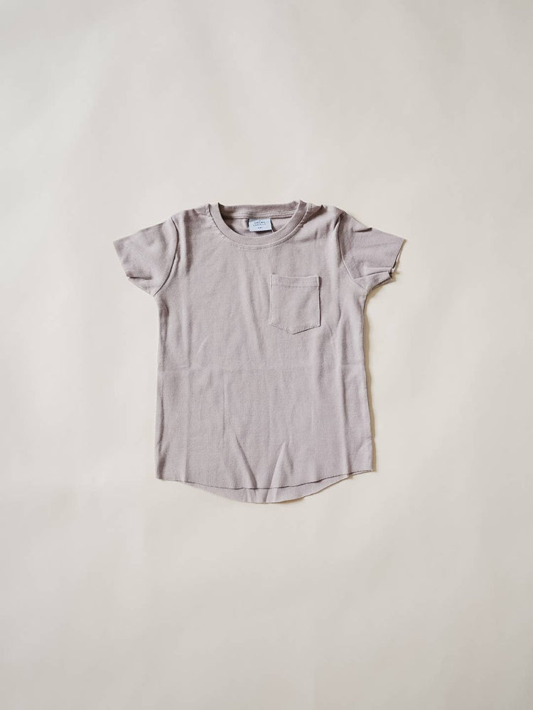 Ribbed Pocket Tee - Taupe