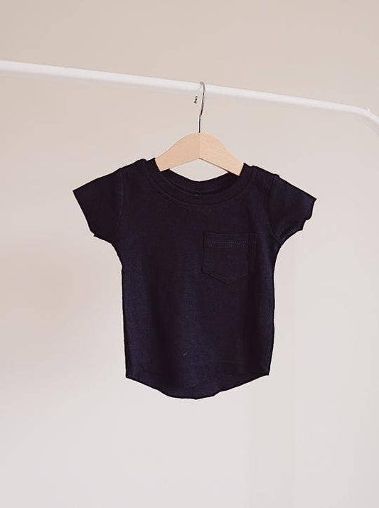 Ribbed Pocket Tee - Black