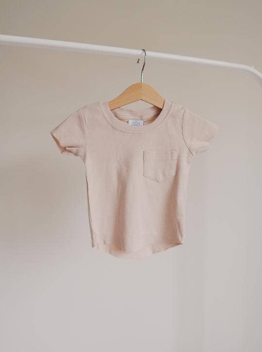 Ribbed Pocket Tee - Almond